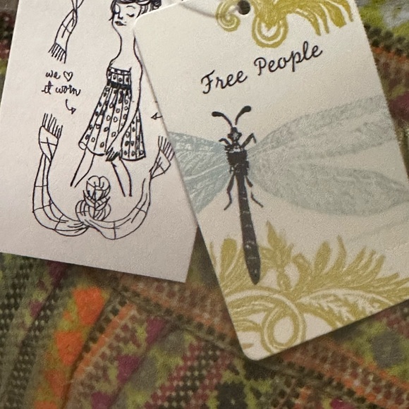 Rare Free People Vintage Deadstock Striped A-line Skirt NWT NOS Sz 12 Chartreuse - Picture 15 of 16